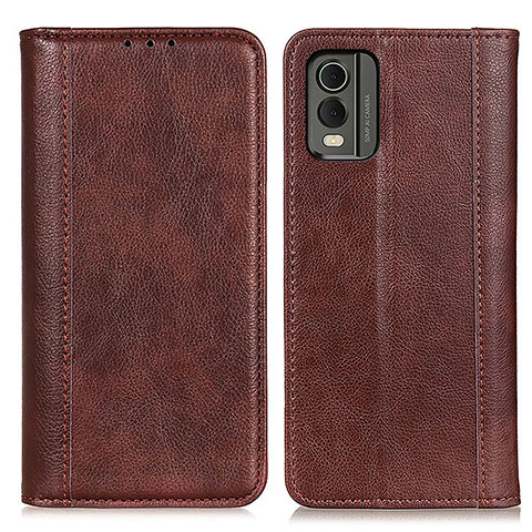 Coque Portefeuille Livre Cuir Etui Clapet D03Y pour Nokia C32 Marron