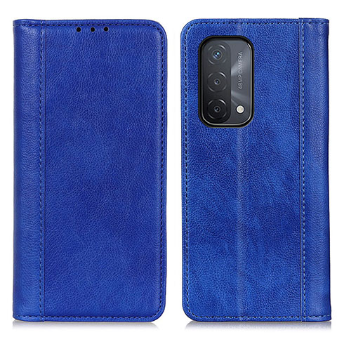 Coque Portefeuille Livre Cuir Etui Clapet D03Y pour Oppo A54 5G Bleu