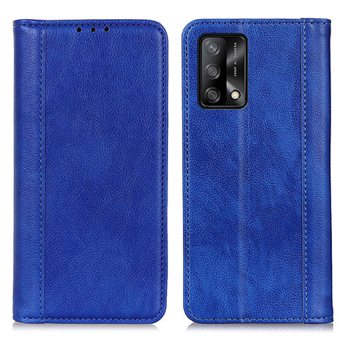 Coque Portefeuille Livre Cuir Etui Clapet D03Y pour Oppo A74 4G Bleu