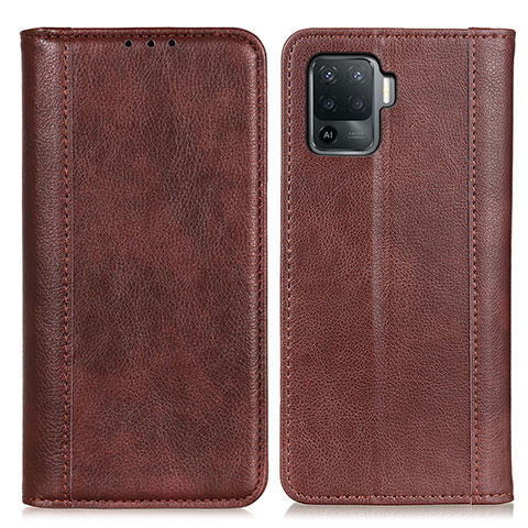 Coque Portefeuille Livre Cuir Etui Clapet D03Y pour Oppo F19 Pro Marron