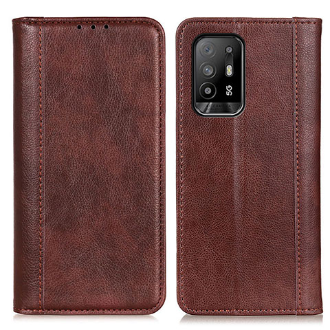 Coque Portefeuille Livre Cuir Etui Clapet D03Y pour Oppo F19 Pro+ Plus 5G Marron