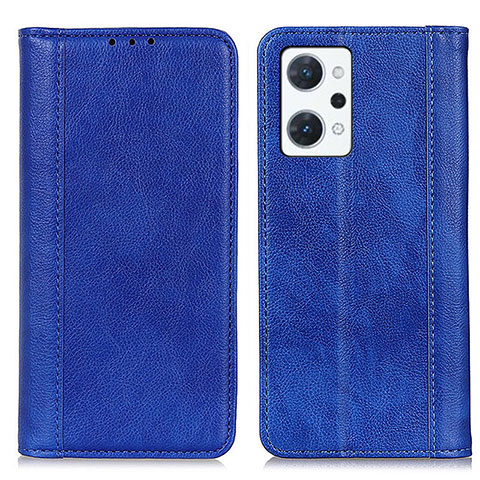 Coque Portefeuille Livre Cuir Etui Clapet D03Y pour Oppo Reno7 A Bleu