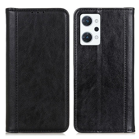 Coque Portefeuille Livre Cuir Etui Clapet D03Y pour Oppo Reno7 A Noir