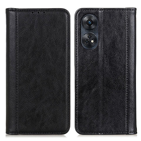 Coque Portefeuille Livre Cuir Etui Clapet D03Y pour Oppo Reno8 T 4G Noir