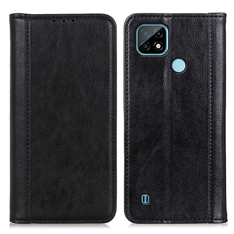 Coque Portefeuille Livre Cuir Etui Clapet D03Y pour Realme C21 Noir