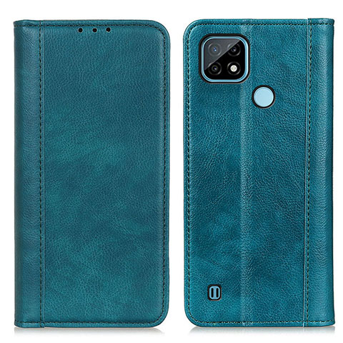 Coque Portefeuille Livre Cuir Etui Clapet D03Y pour Realme C21 Vert