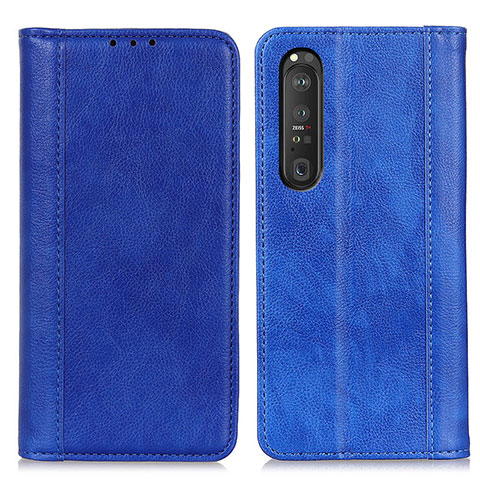 Coque Portefeuille Livre Cuir Etui Clapet D03Y pour Sony Xperia 1 III Bleu