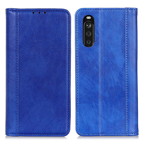 Coque Portefeuille Livre Cuir Etui Clapet D03Y pour Sony Xperia 10 III Bleu