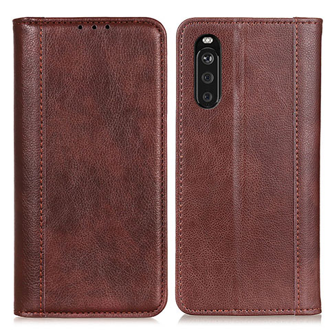 Coque Portefeuille Livre Cuir Etui Clapet D03Y pour Sony Xperia 10 III Lite Marron