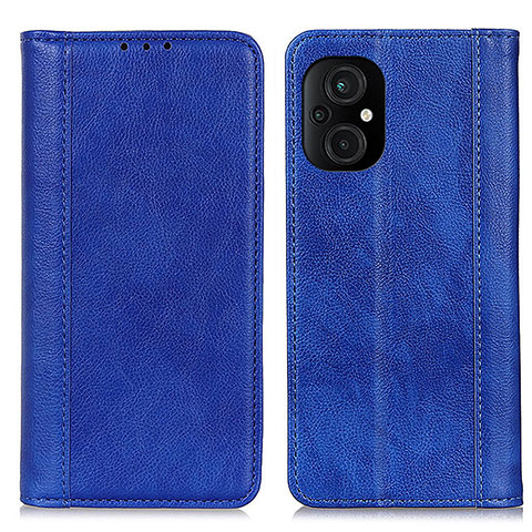 Coque Portefeuille Livre Cuir Etui Clapet D03Y pour Xiaomi Poco M5 4G Bleu