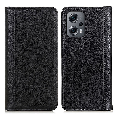 Coque Portefeuille Livre Cuir Etui Clapet D03Y pour Xiaomi Redmi Note 12 Turbo 5G Noir