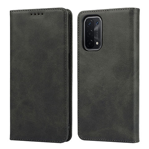 Coque Portefeuille Livre Cuir Etui Clapet D04T pour Oppo A54 5G Noir