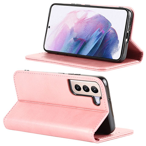 Coque Portefeuille Livre Cuir Etui Clapet D04T pour Samsung Galaxy S21 Plus 5G Rose