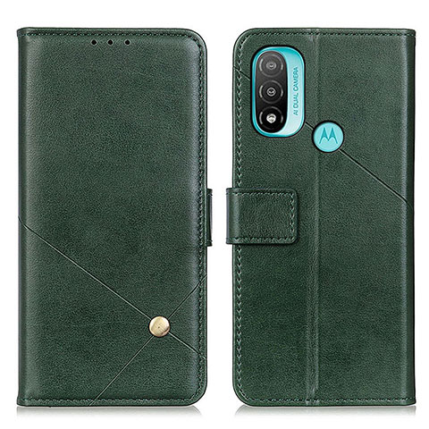 Coque Portefeuille Livre Cuir Etui Clapet D04Y pour Motorola Moto E20 Vert