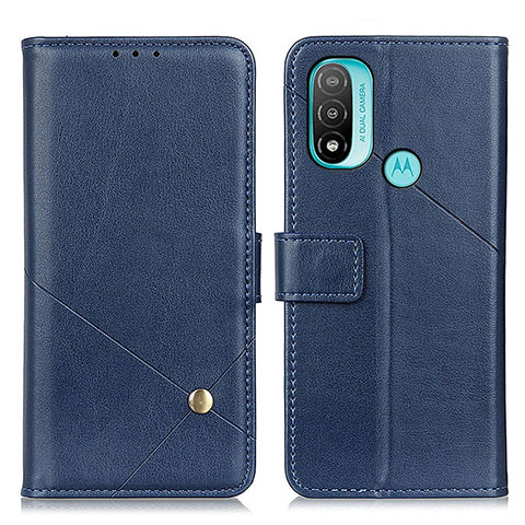 Coque Portefeuille Livre Cuir Etui Clapet D04Y pour Motorola Moto E30 Bleu