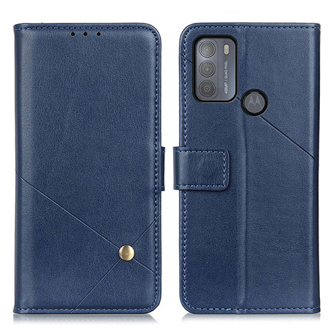 Coque Portefeuille Livre Cuir Etui Clapet D04Y pour Motorola Moto G50 Bleu