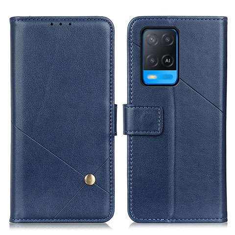 Coque Portefeuille Livre Cuir Etui Clapet D04Y pour Oppo A54 4G Bleu