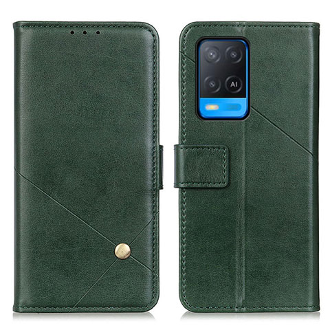 Coque Portefeuille Livre Cuir Etui Clapet D04Y pour Oppo A54 4G Vert