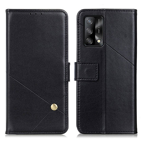 Coque Portefeuille Livre Cuir Etui Clapet D04Y pour Oppo F19 Noir