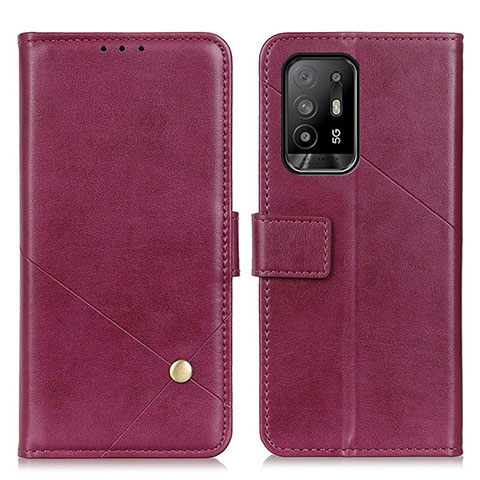 Coque Portefeuille Livre Cuir Etui Clapet D04Y pour Oppo F19 Pro+ Plus 5G Violet