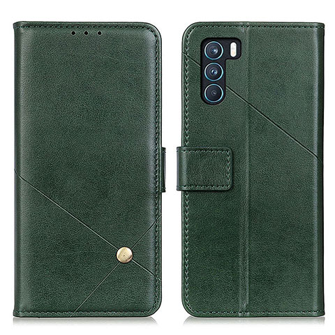 Coque Portefeuille Livre Cuir Etui Clapet D04Y pour Oppo K9 Pro 5G Vert