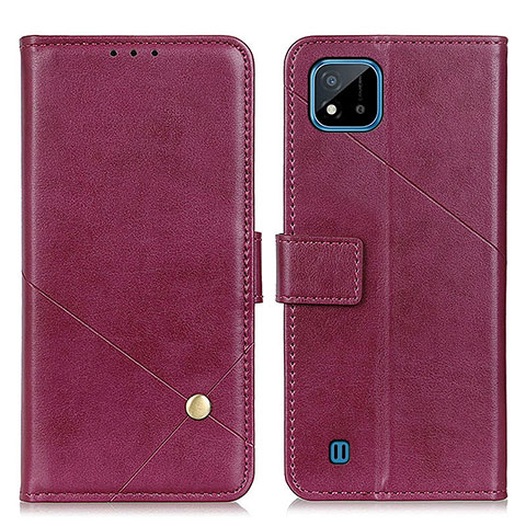 Coque Portefeuille Livre Cuir Etui Clapet D04Y pour Realme C20 Rouge