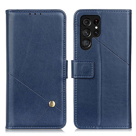 Coque Portefeuille Livre Cuir Etui Clapet D04Y pour Samsung Galaxy S23 Ultra 5G Bleu