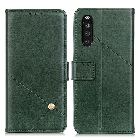 Coque Portefeuille Livre Cuir Etui Clapet D04Y pour Sony Xperia 10 III Lite Vert