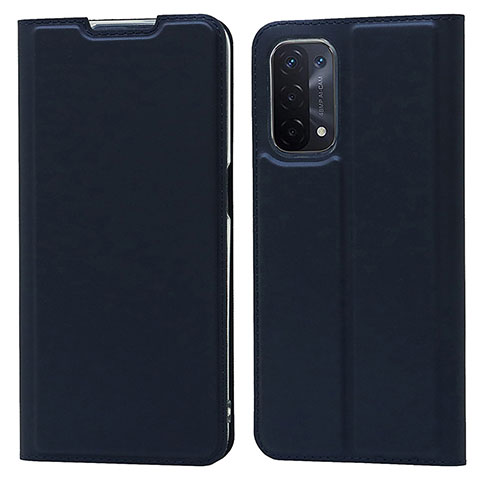 Coque Portefeuille Livre Cuir Etui Clapet D05T pour Oppo A74 5G Bleu