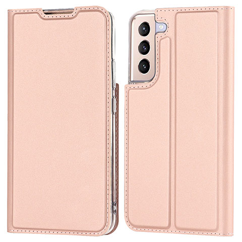 Coque Portefeuille Livre Cuir Etui Clapet D05T pour Samsung Galaxy S22 5G Or Rose