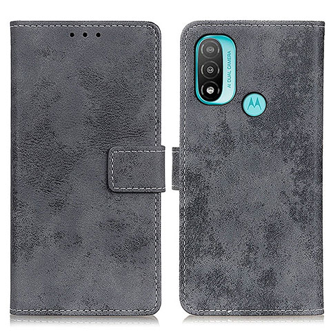 Coque Portefeuille Livre Cuir Etui Clapet D05Y pour Motorola Moto E30 Gris