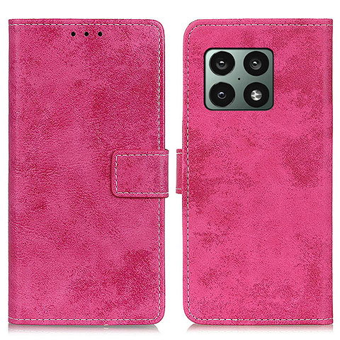 Coque Portefeuille Livre Cuir Etui Clapet D05Y pour OnePlus 10 Pro 5G Rose Rouge