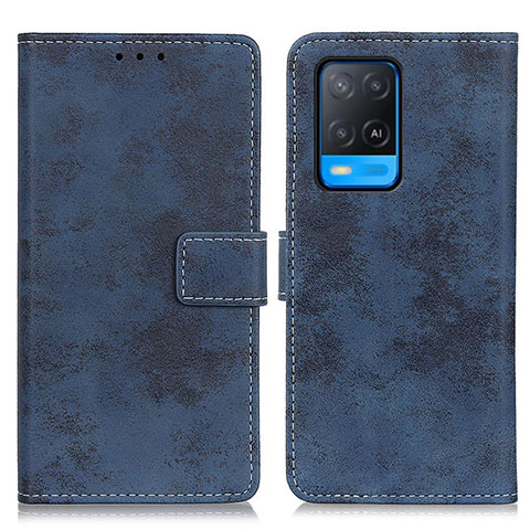 Coque Portefeuille Livre Cuir Etui Clapet D05Y pour Oppo A54 4G Bleu