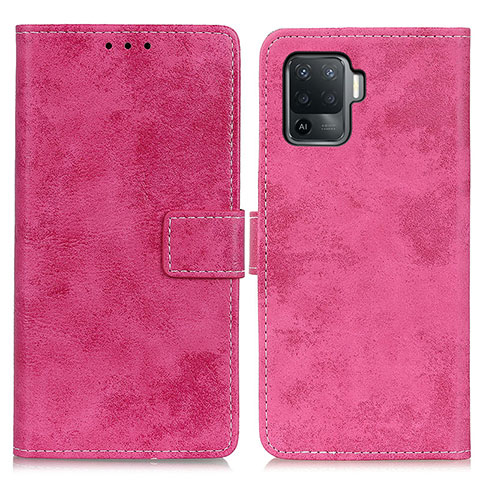 Coque Portefeuille Livre Cuir Etui Clapet D05Y pour Oppo A94 4G Rose Rouge