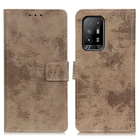 Coque Portefeuille Livre Cuir Etui Clapet D05Y pour Oppo A95 5G Kaki