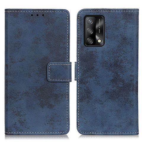 Coque Portefeuille Livre Cuir Etui Clapet D05Y pour Oppo F19 Bleu