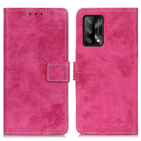 Coque Portefeuille Livre Cuir Etui Clapet D05Y pour Oppo F19s Rose Rouge