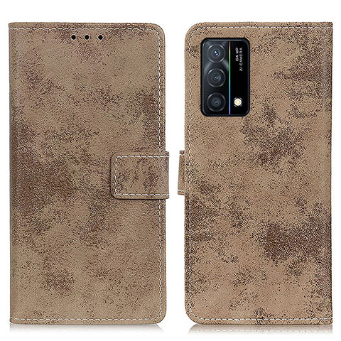 Coque Portefeuille Livre Cuir Etui Clapet D05Y pour Oppo K9 5G Kaki