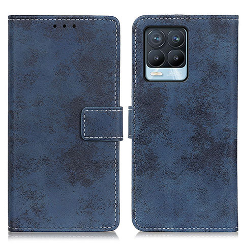 Coque Portefeuille Livre Cuir Etui Clapet D05Y pour Realme 8 4G Bleu