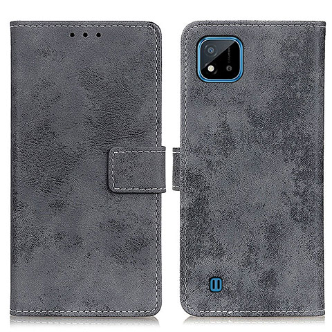 Coque Portefeuille Livre Cuir Etui Clapet D05Y pour Realme C11 (2021) Gris