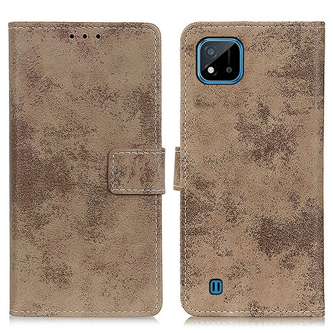 Coque Portefeuille Livre Cuir Etui Clapet D05Y pour Realme C11 (2021) Kaki