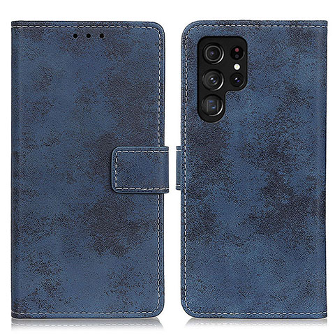 Coque Portefeuille Livre Cuir Etui Clapet D05Y pour Samsung Galaxy S21 Ultra 5G Bleu