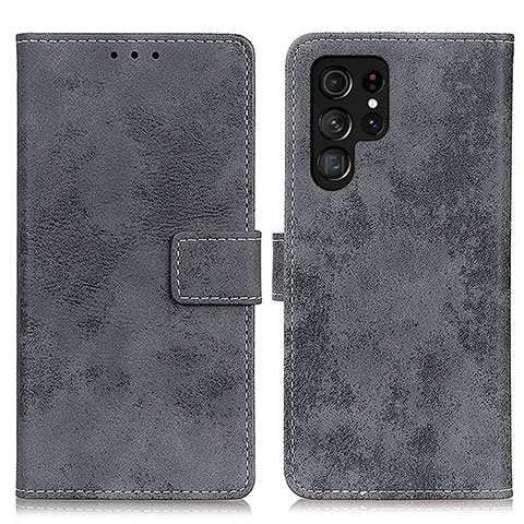 Coque Portefeuille Livre Cuir Etui Clapet D05Y pour Samsung Galaxy S21 Ultra 5G Gris