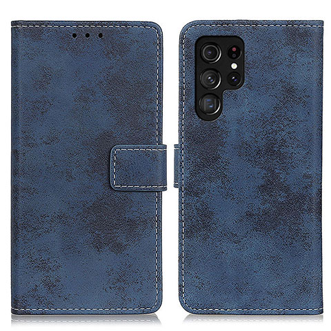 Coque Portefeuille Livre Cuir Etui Clapet D05Y pour Samsung Galaxy S22 Ultra 5G Bleu