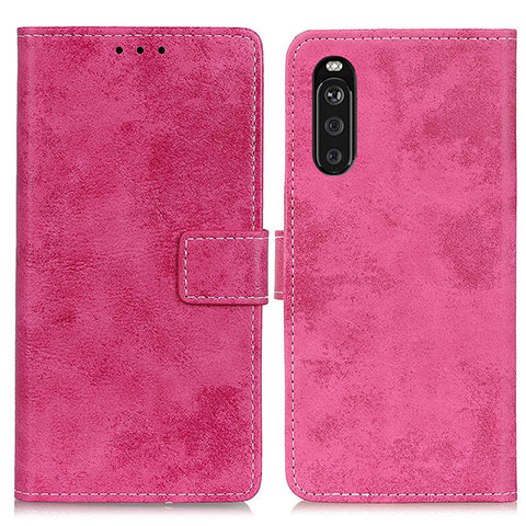 Coque Portefeuille Livre Cuir Etui Clapet D05Y pour Sony Xperia 10 III SO-52B Rose Rouge