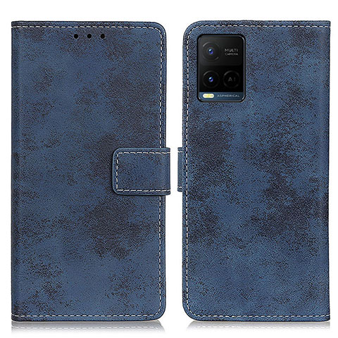 Coque Portefeuille Livre Cuir Etui Clapet D05Y pour Vivo Y21e Bleu