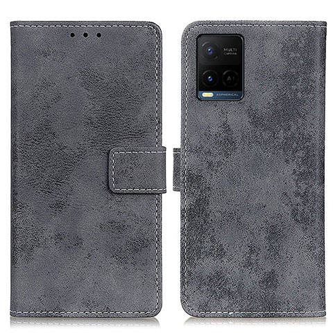 Coque Portefeuille Livre Cuir Etui Clapet D05Y pour Vivo Y21G Gris