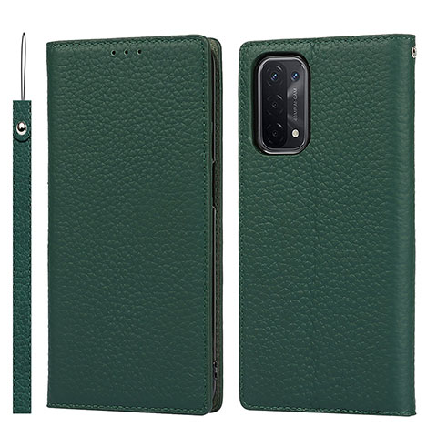 Coque Portefeuille Livre Cuir Etui Clapet D06T pour OnePlus Nord N200 5G Vert