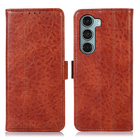 Coque Portefeuille Livre Cuir Etui Clapet D06Y pour Motorola Moto G200 5G Marron