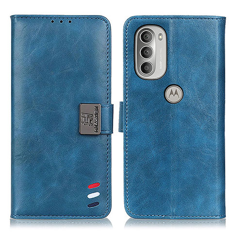 Coque Portefeuille Livre Cuir Etui Clapet D06Y pour Motorola Moto G51 5G Bleu